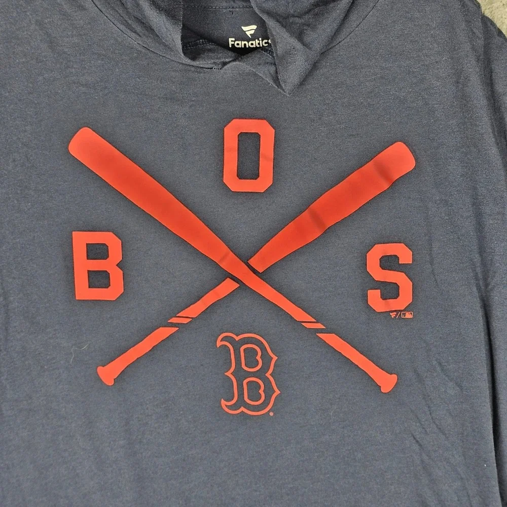 Fanatics Hoodie Mens XL Blue Boston Red Sox Short Sleeve Graphic T-Shirt MLB